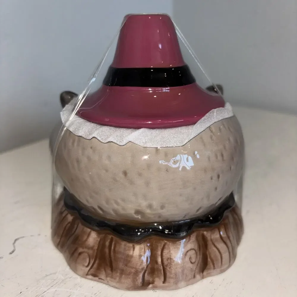 Johanna Parker Raccoon Thanksgiving Pilgrim Hat Small Jar Lid Candy Dish NEW